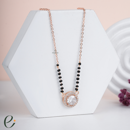 golden classic solitaire mangalsutra for women