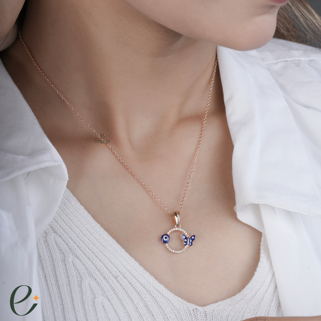 butterfly rosegold chain