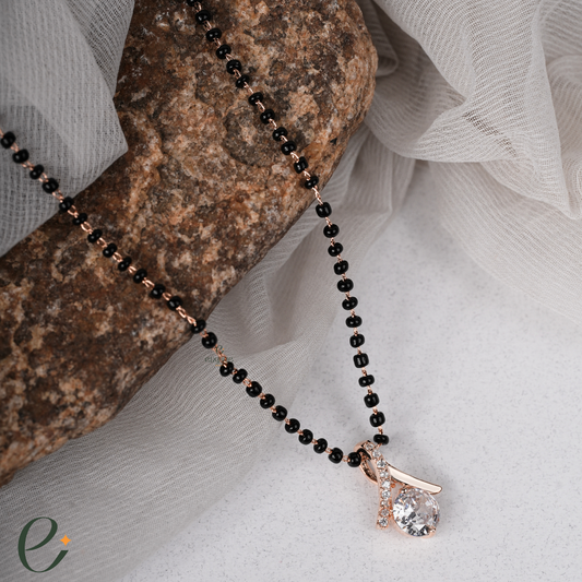 Pink Solitaire Diamond Mangalsutra