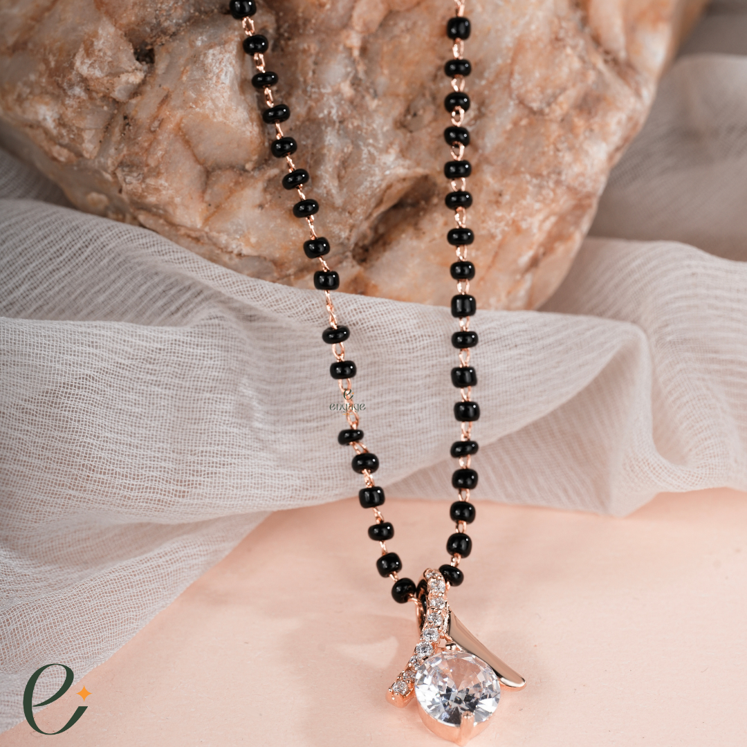 pink solitaire mangalsutra for women