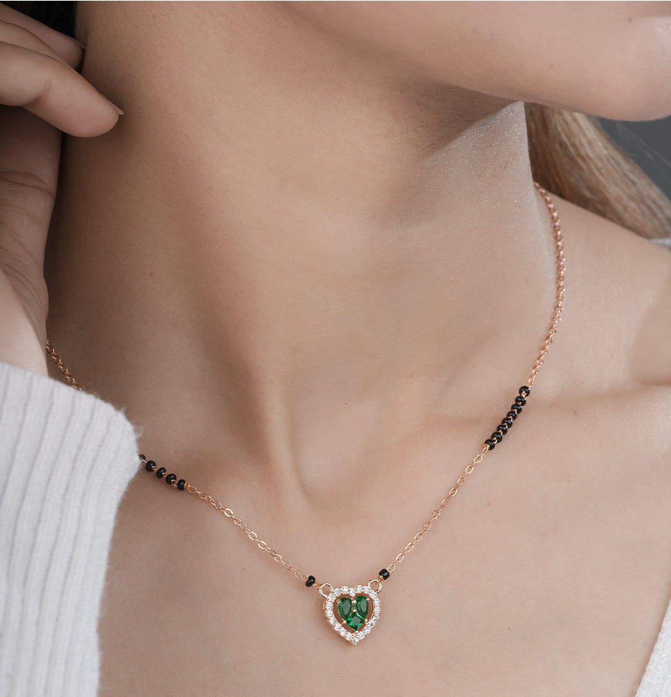 Double Heart Diamond Mangalsutra
