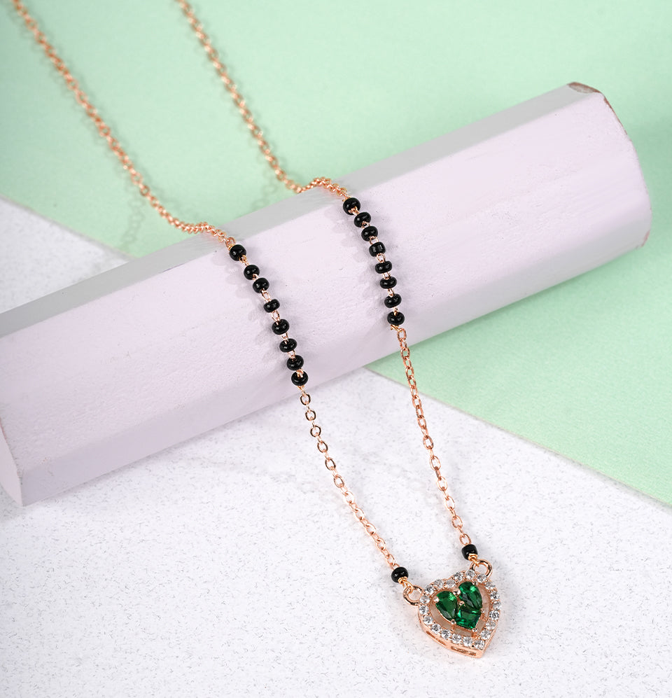 Double Heart Diamond Mangalsutra