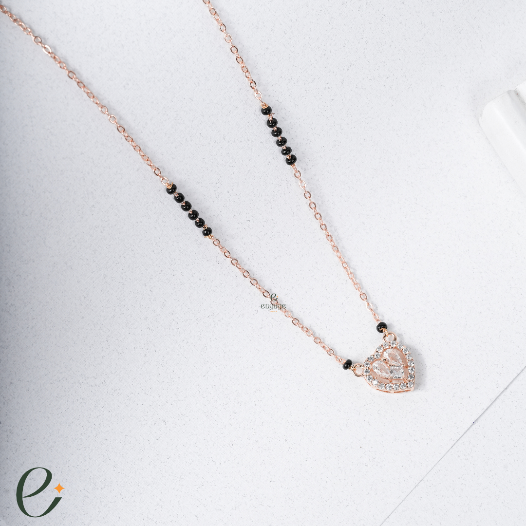 Double Heart Diamond Mangalsutra