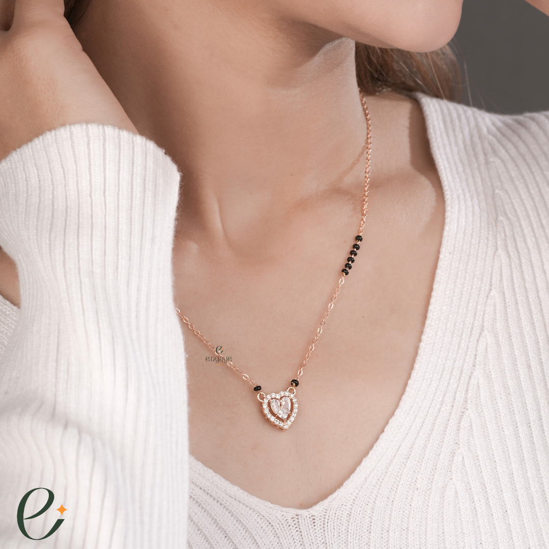 Double Heart Diamond Mangalsutra