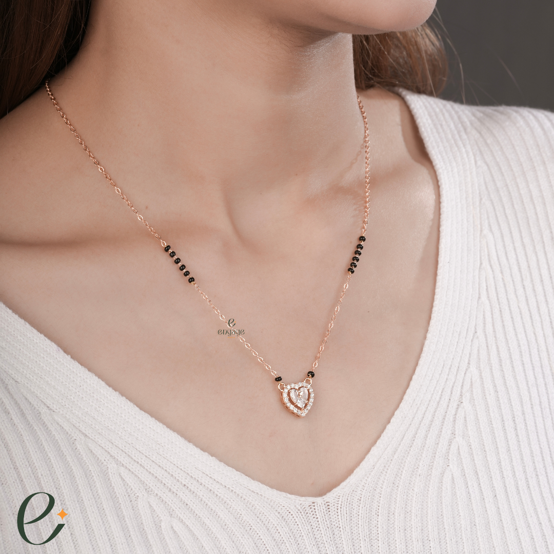 Double Heart Diamond Mangalsutra