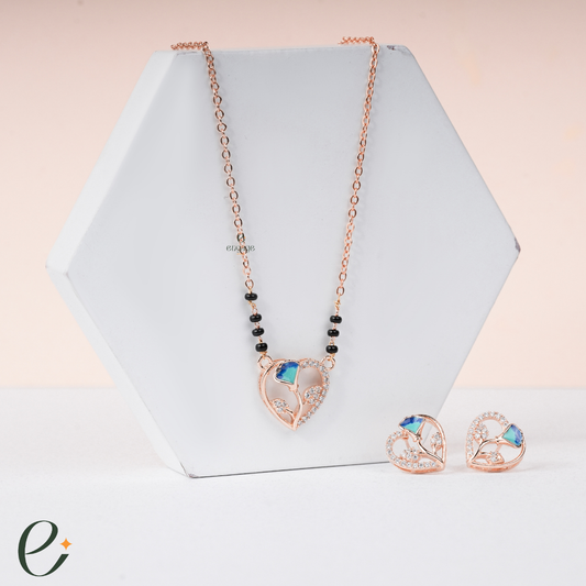 heart garden sparkle diamond mangalsutra