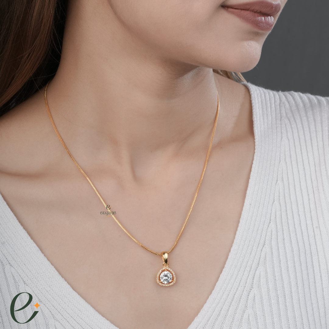 Solitaire Diamond Chain With Free Earrings