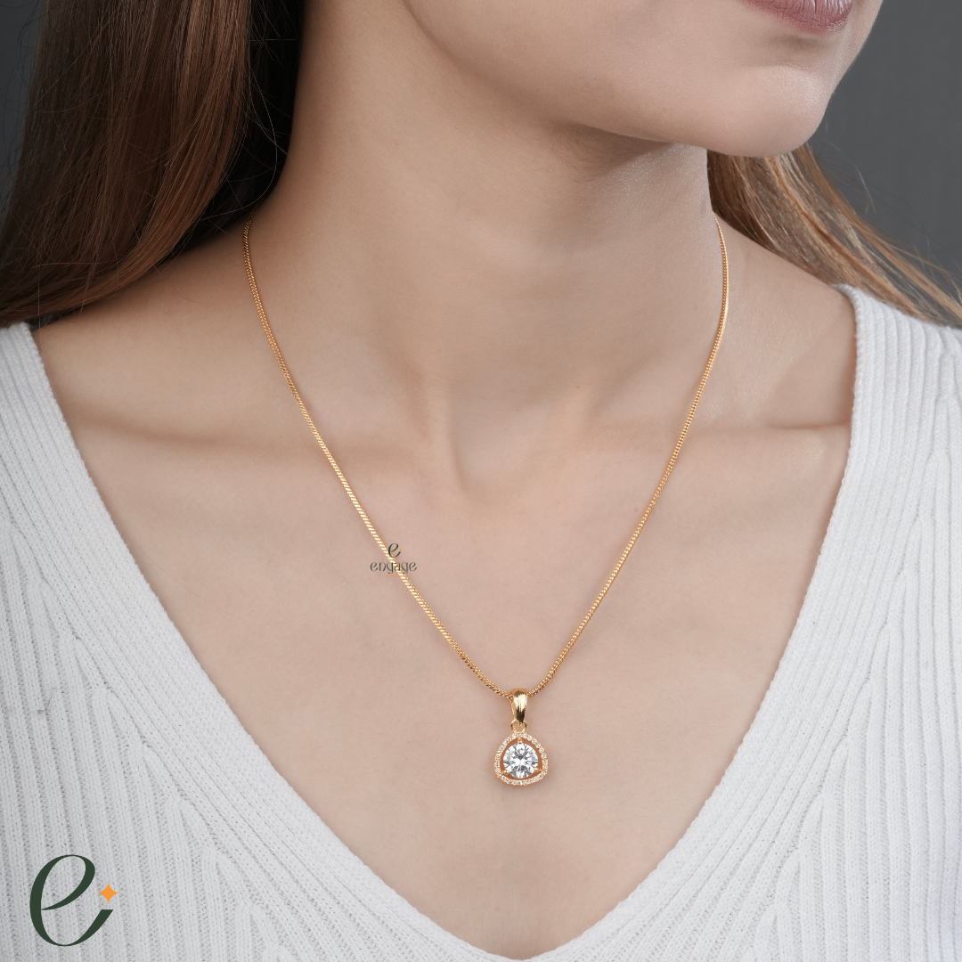 Solitaire Diamond Chain With Free Earrings