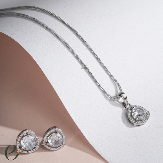 Solitaire Diamond Chain With Free Earrings