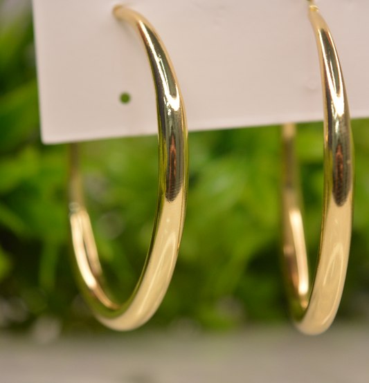 Gold-plated circular hoop Earrings - Engage Jewels