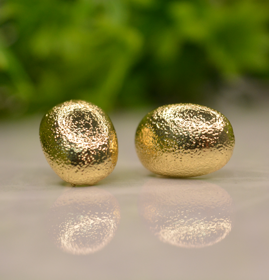 Gold Oval Ball earring - Engage Jewels