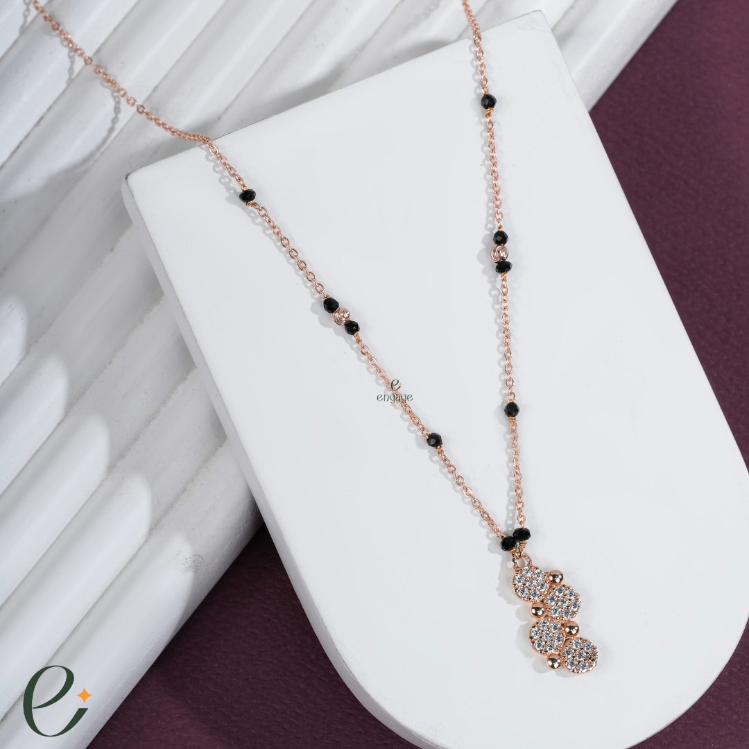 Four minimalist diamond mangalsutra