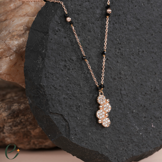 Four Flower Minimalist Diamond Mangalsutra