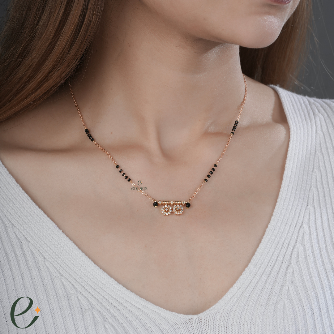 twin flower mangalsutra