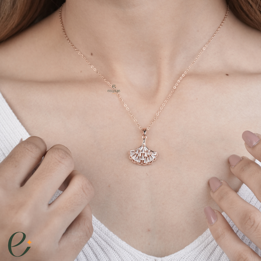 cinderella diamond pendant chain for women