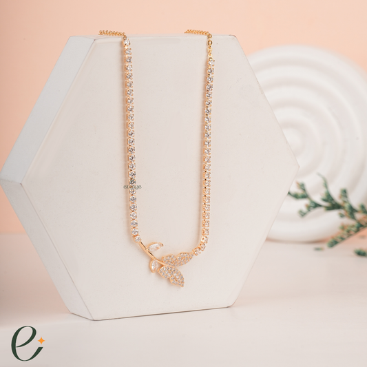 Sparkling Faith Butterfly Necklace