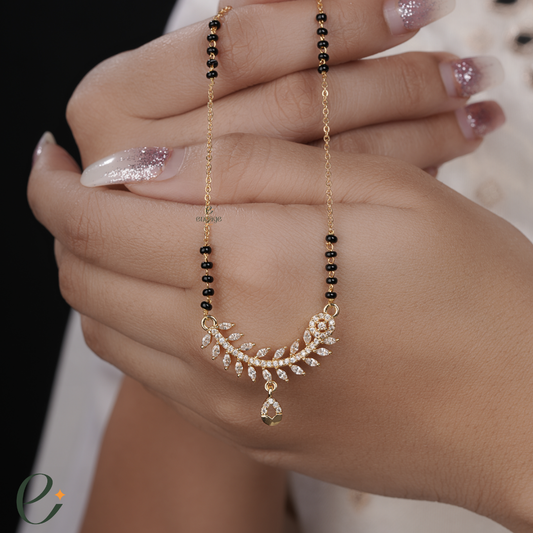 leaf-inspired mangalsutra