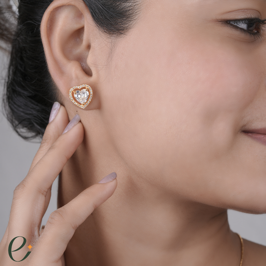 Twin Hearts Elegance Chain With Free Earrings