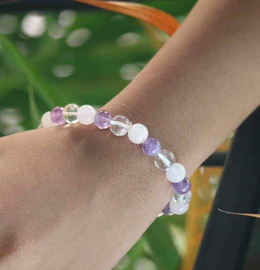White And Purple Gemstone Bracelet - Engage Jewels
