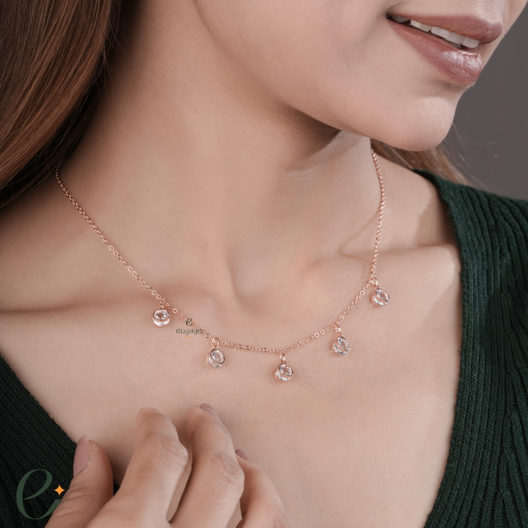 Solitaire Rosegold Chain