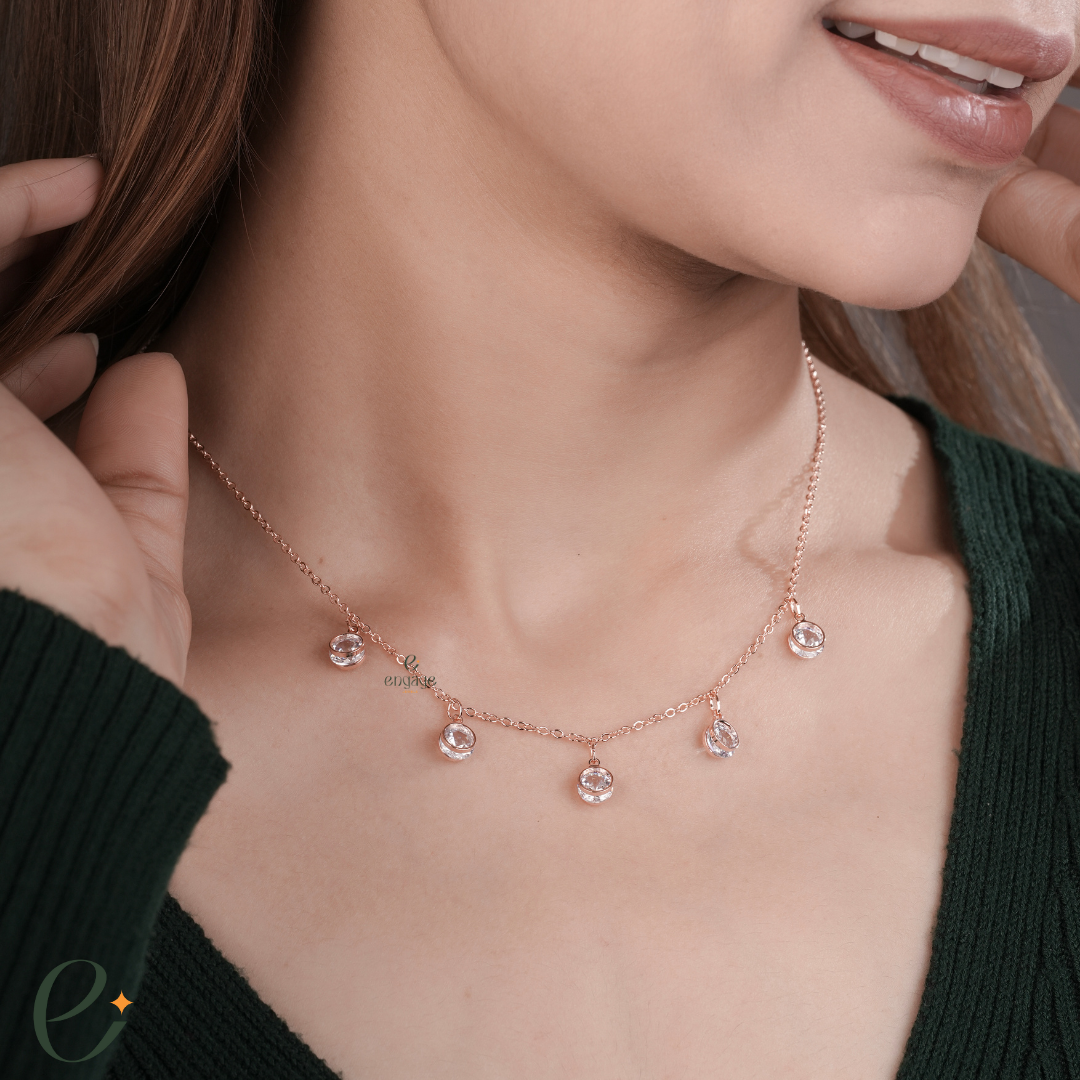 Solitaire Star Rosegold Chain