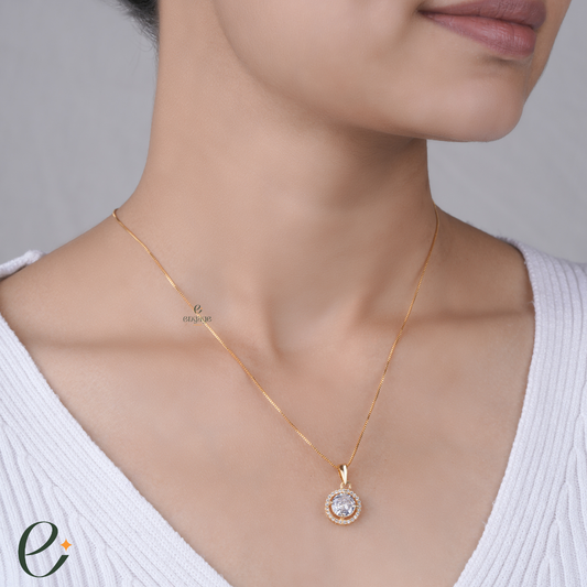 Golden Orbit Chain with Free Earrings