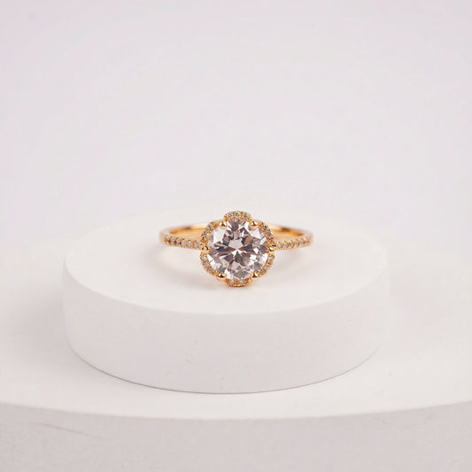 Round Diamond Adjustable Ring