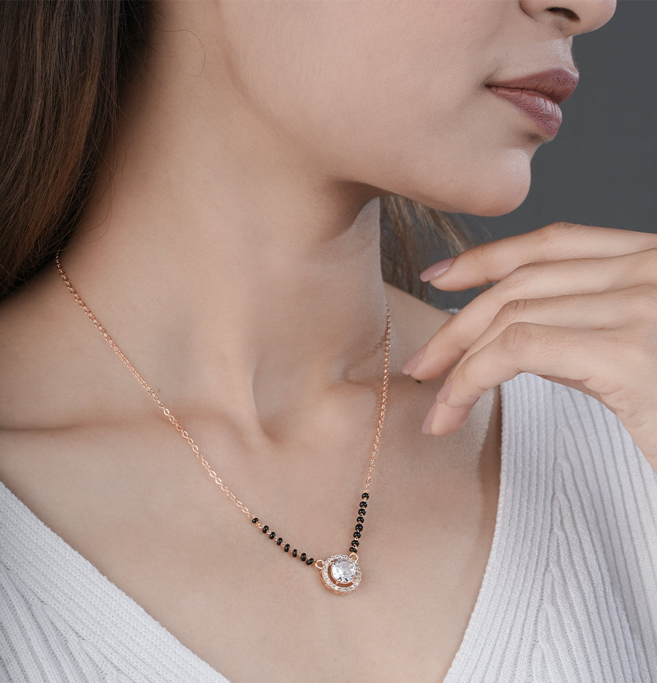 Solitaire Pendant Solitaire Mangalsutra Design Necklace Single