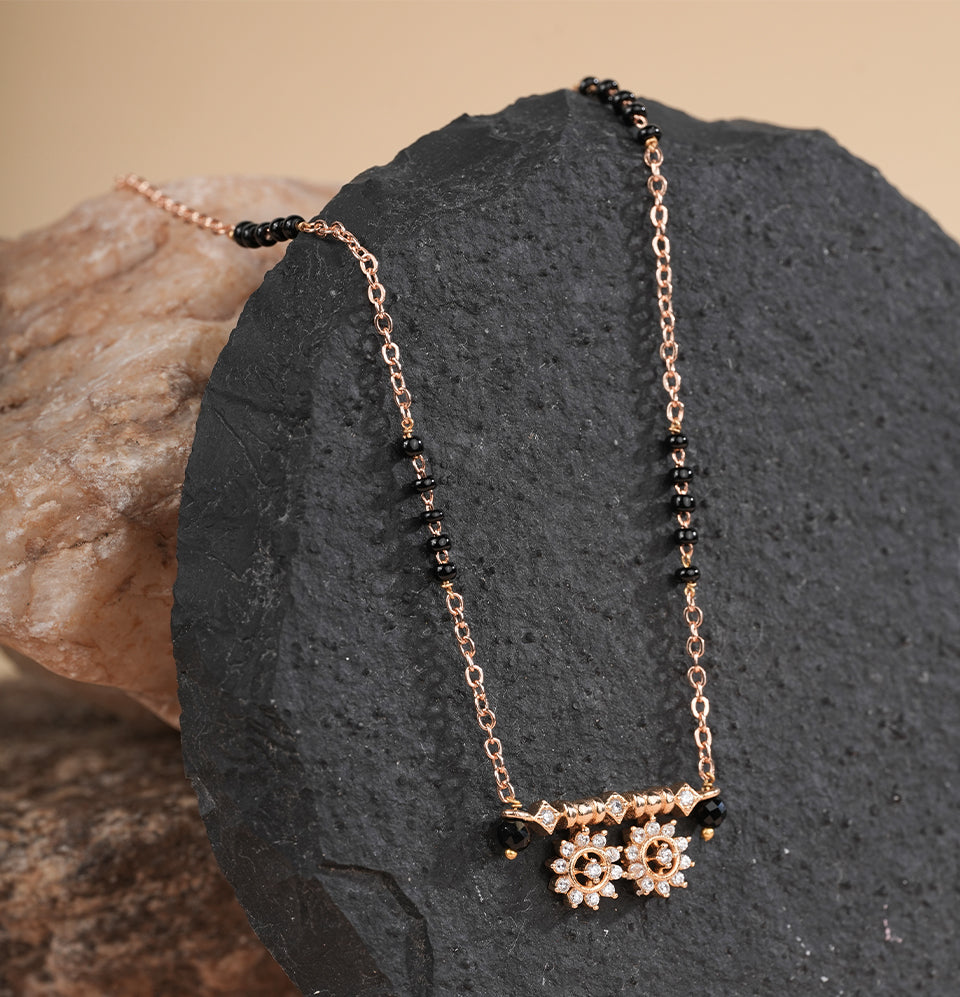 Twin Flower Diamond Mangalsutra - Engage Jewels