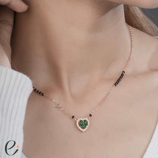 Double Heart Diamond Mangalsutra