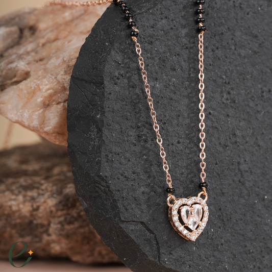 Double Heart Diamond Mangalsutra