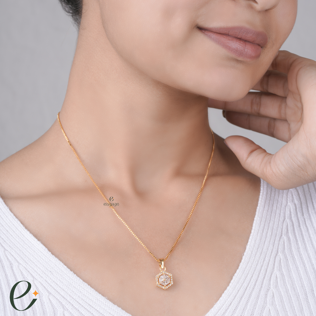 Hexagon Chain with Free Earrings