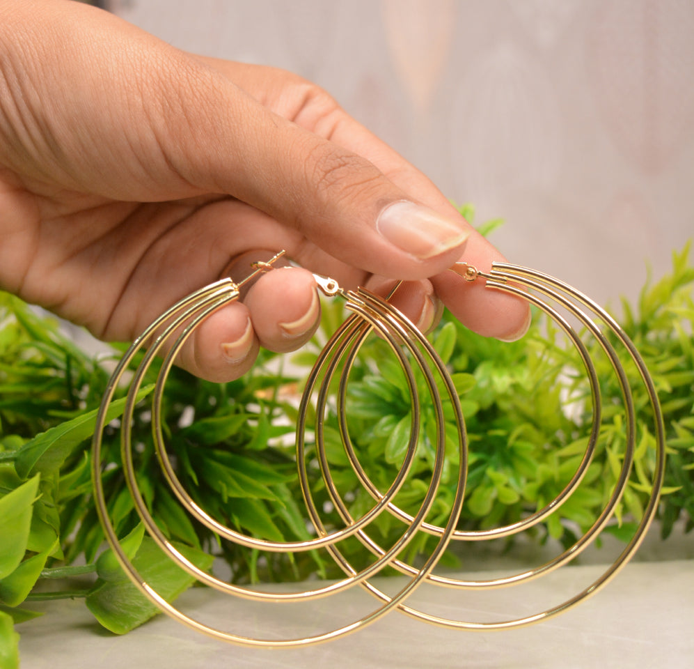 Toniq Gold Layered Hoop Earring - Engage Jewels