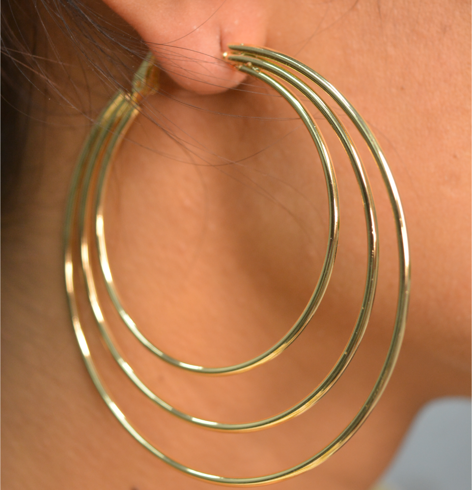 Toniq Gold Layered Hoop Earring - Engage Jewels