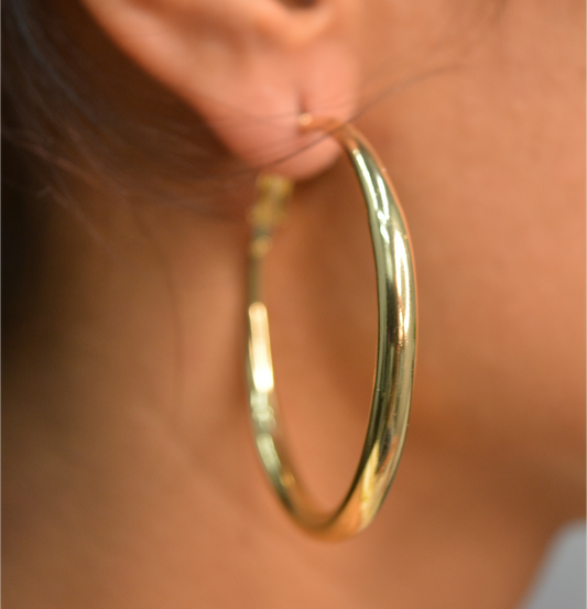 Gold-plated circular hoop Earrings - Engage Jewels