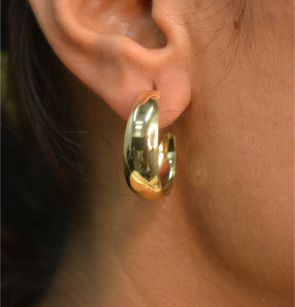 Large stainless steel hoop earrings clearance