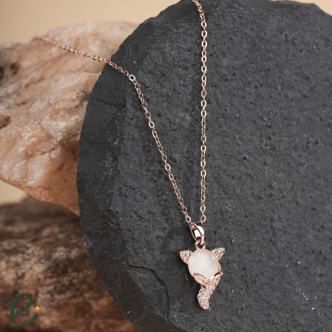 Pearl Fox Diamond Necklace