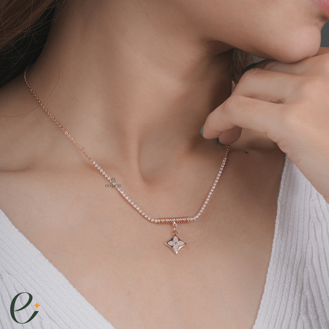 Spring Flower Frame Necklace
