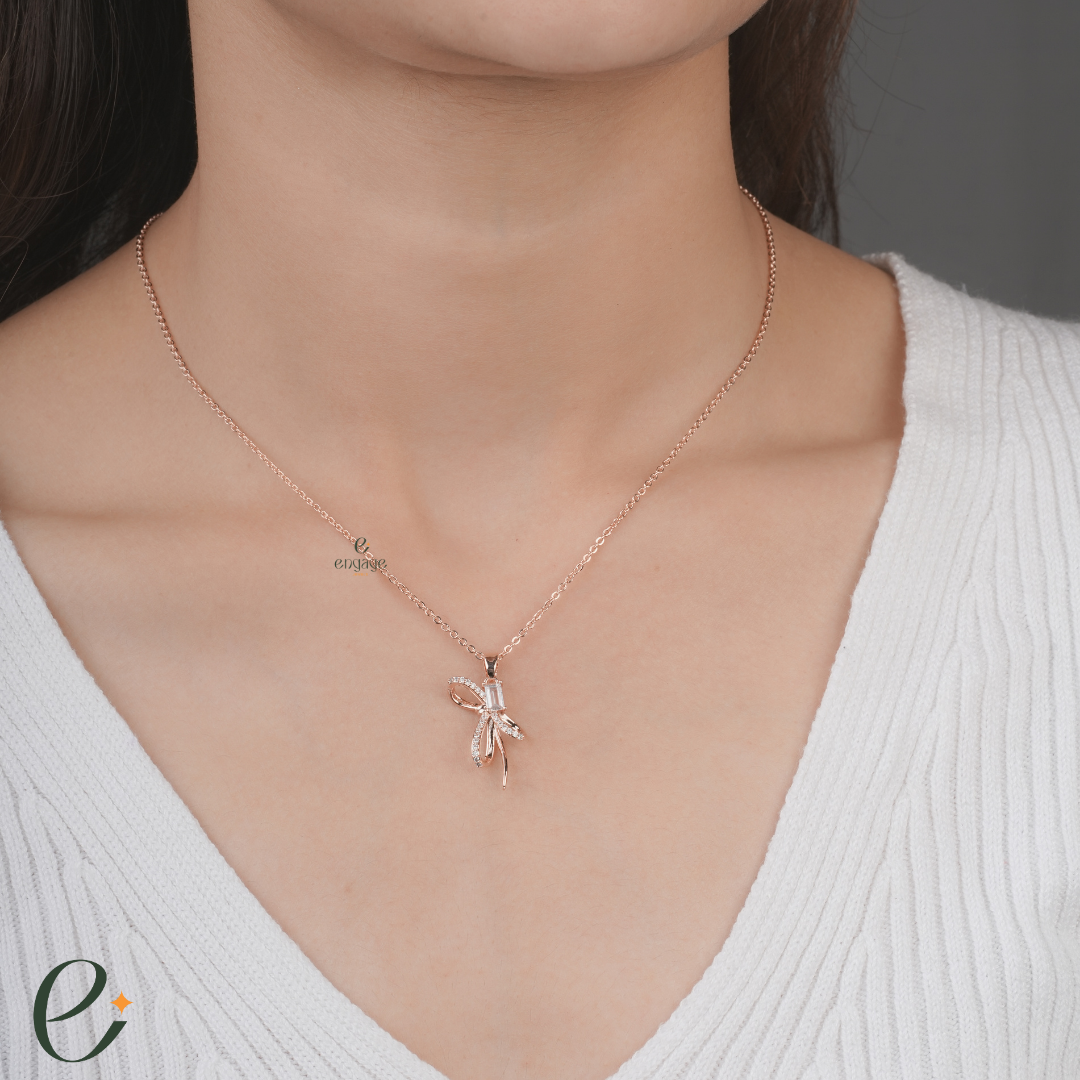 Butterfly Leaves Diamond Pendant