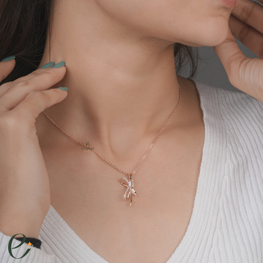 Butterfly Leaves Diamond Pendant