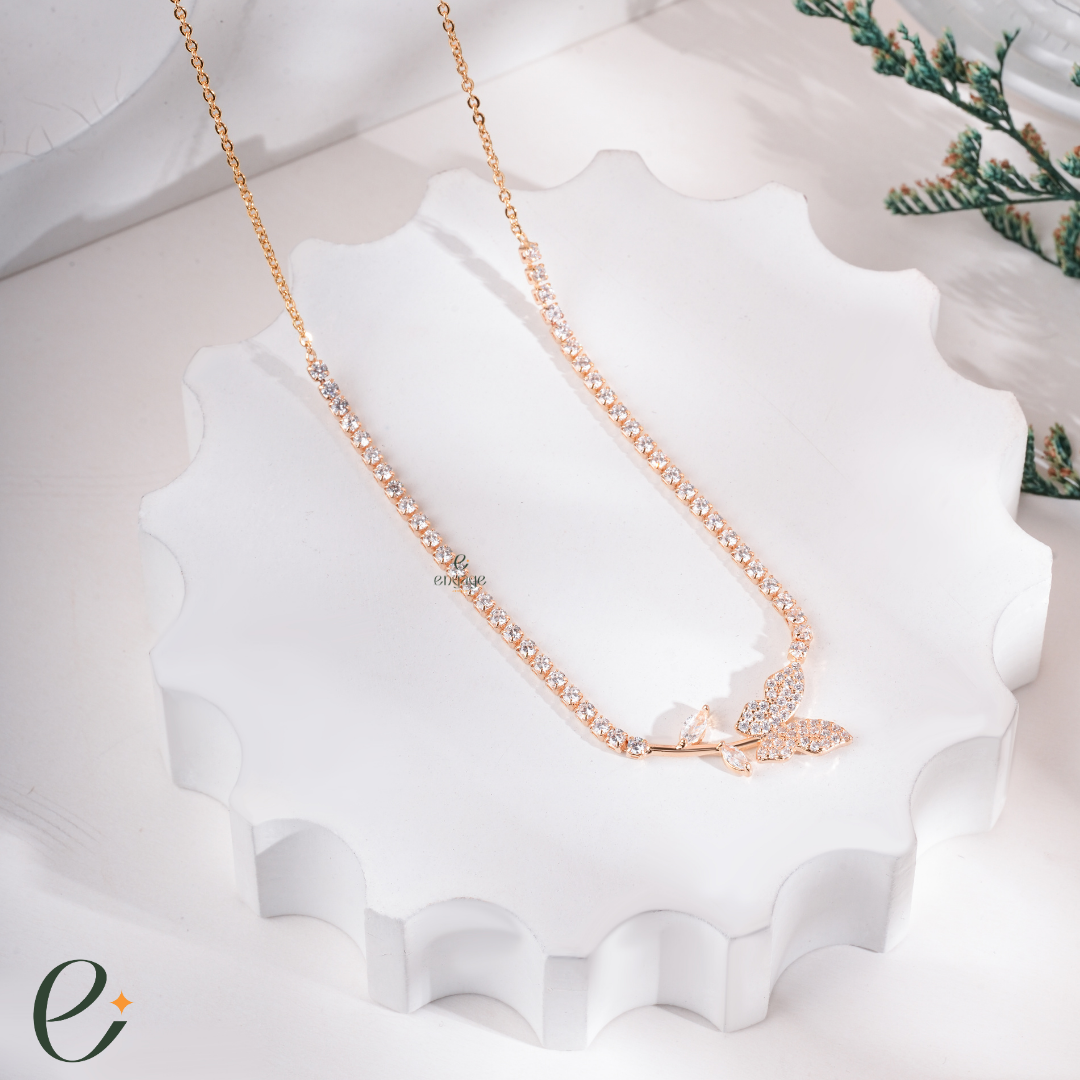 Sparkling Faith Butterfly Necklace