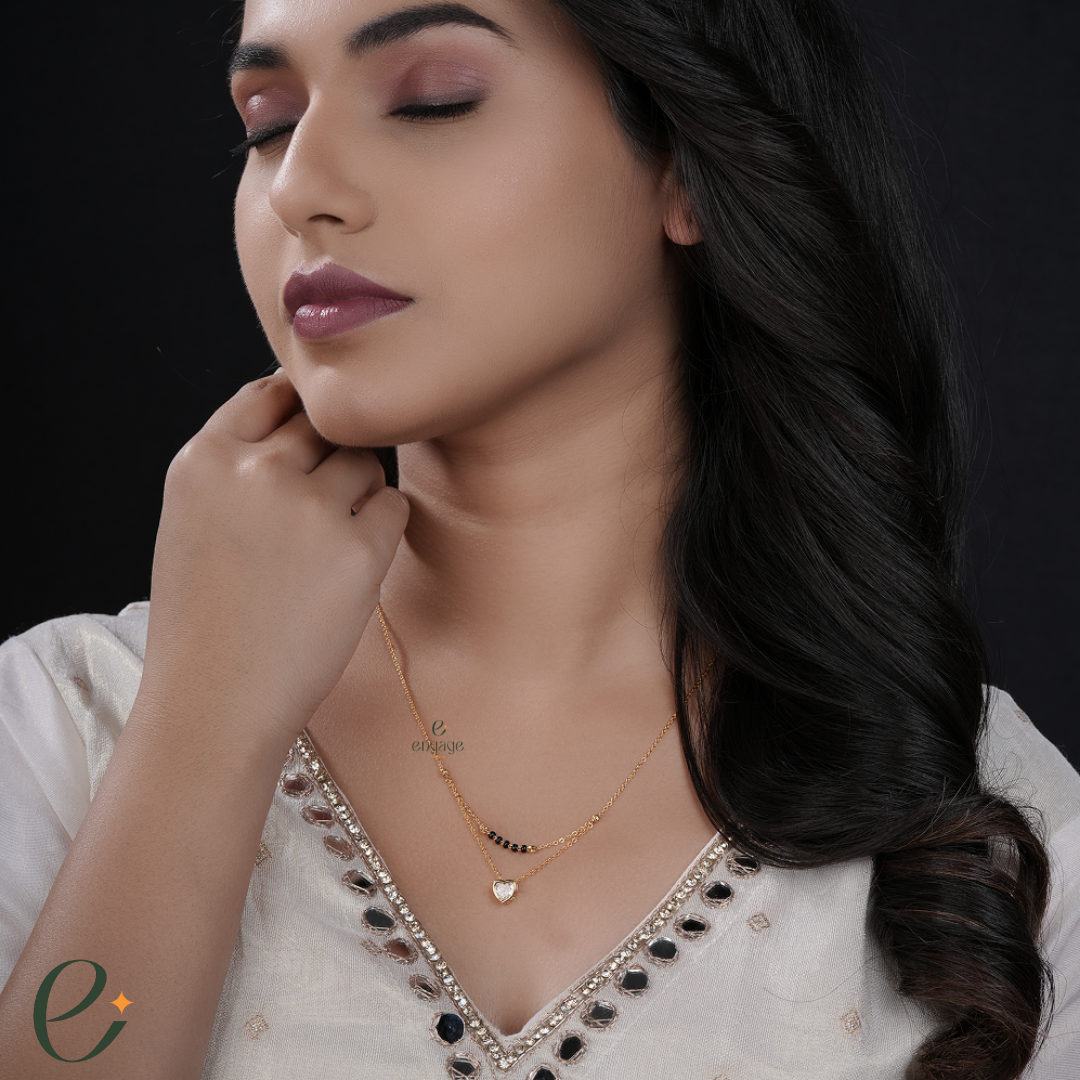 Golden heart Mangalsutra