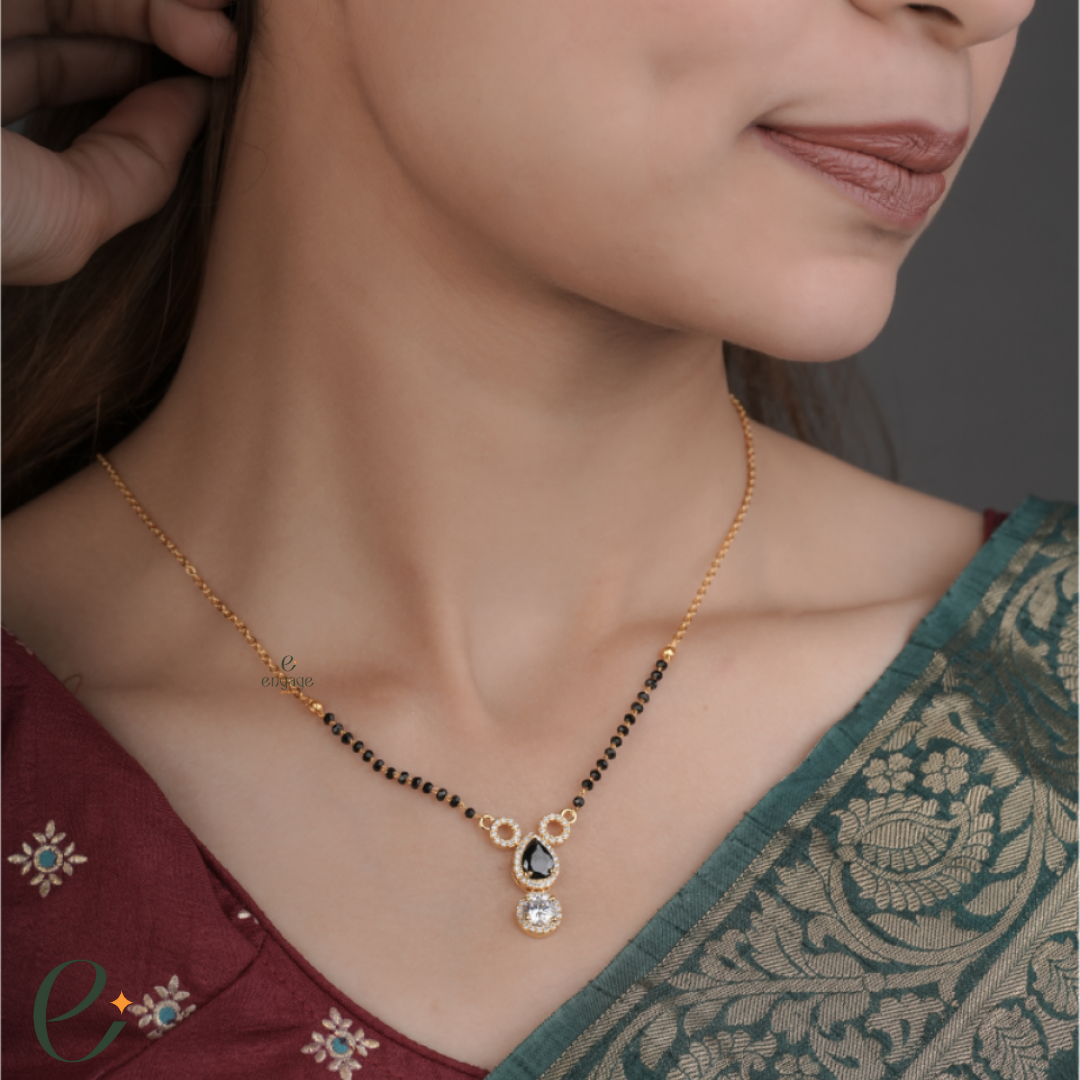 Teardrop mangalsutra with Earrings