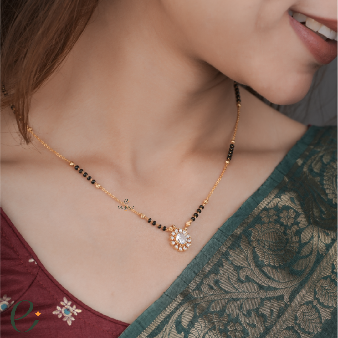 sunflower mangalsutra necklace