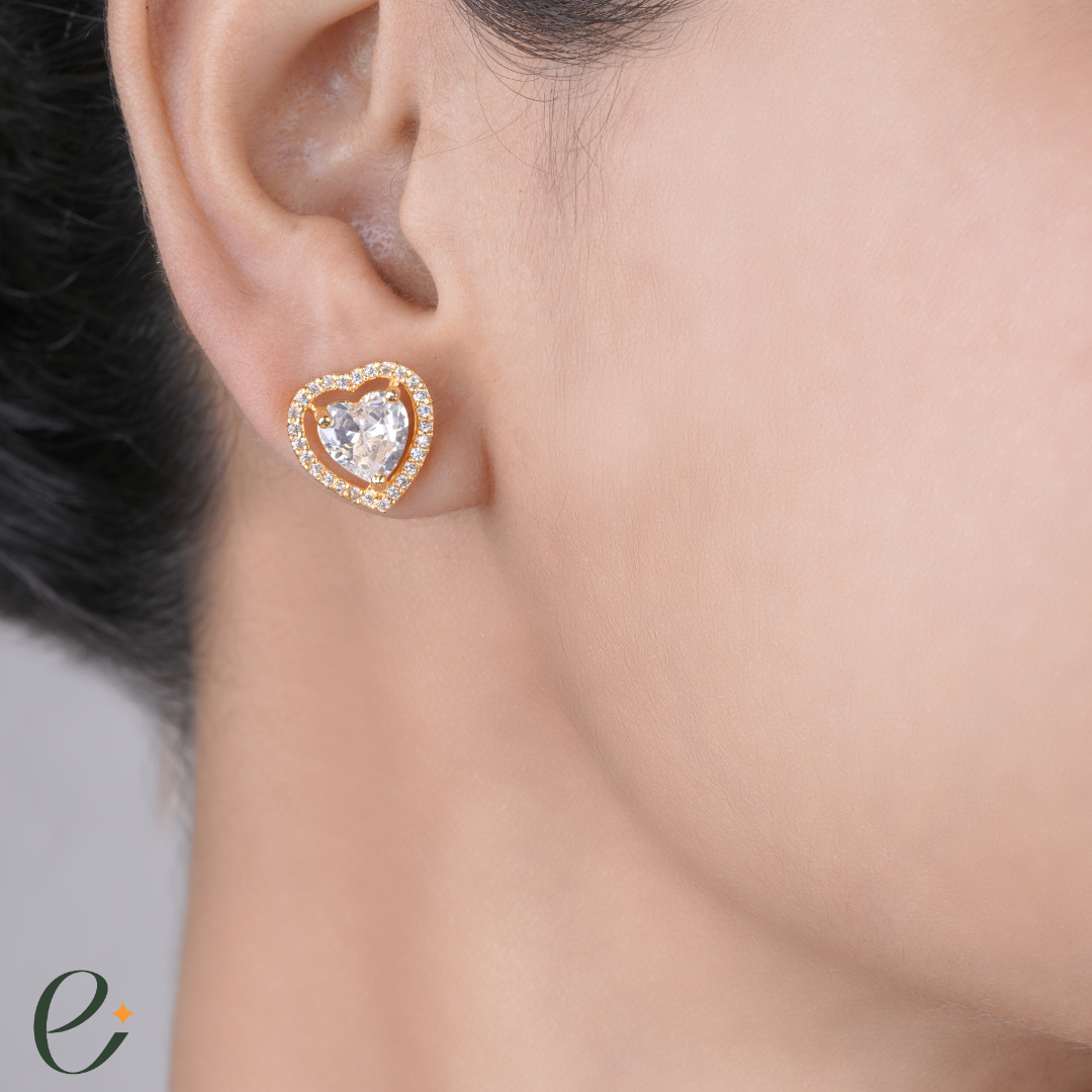 Twin Hearts Elegance Chain With Free Earrings
