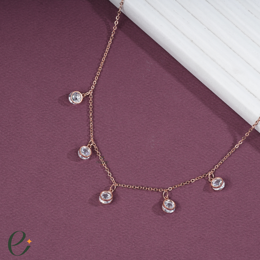 Solitaire Star Rosegold Chain