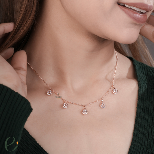 Solitaire Star Rosegold Chain