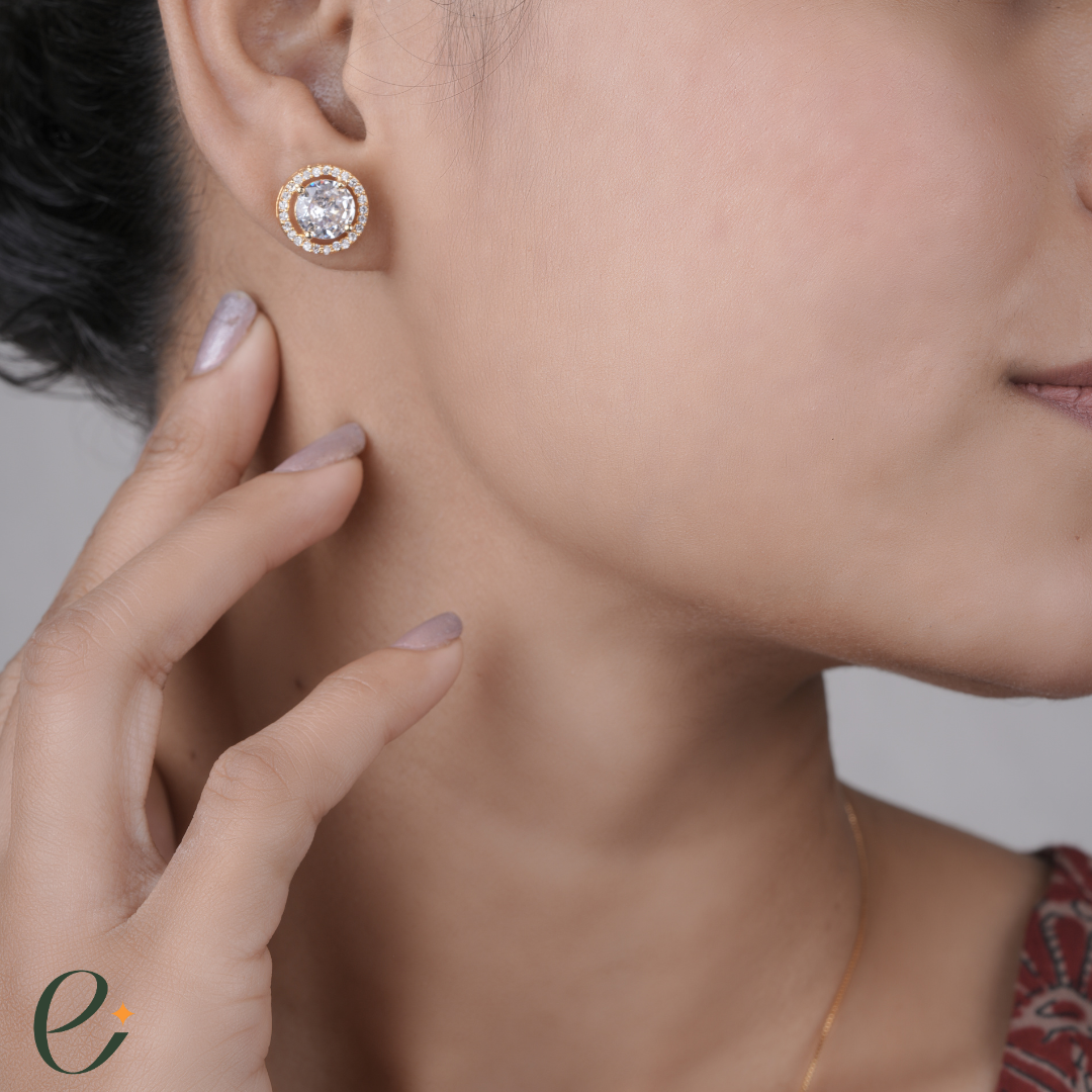 Golden Orbit Chain with Free Earrings