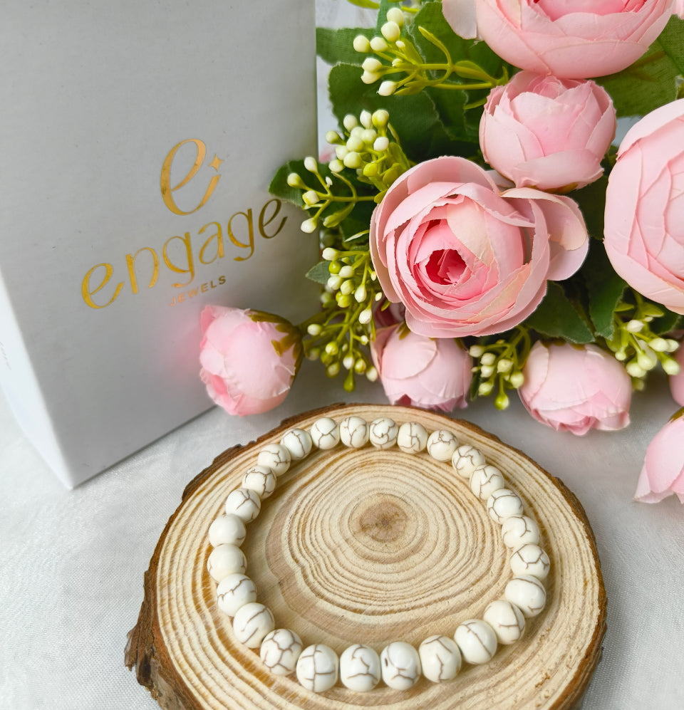 Natural Howlite Bracelet - Engage Jewels
