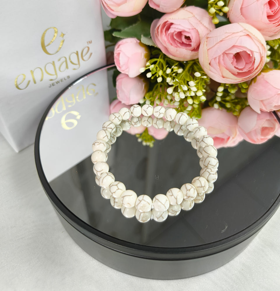 Natural Howlite Bracelet - Engage Jewels